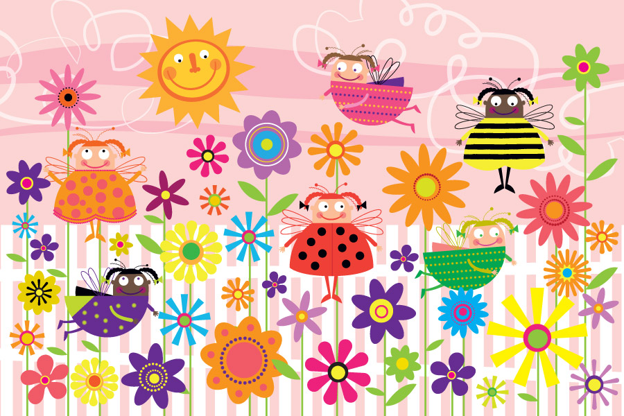 Ladybug Garden Wall Mural